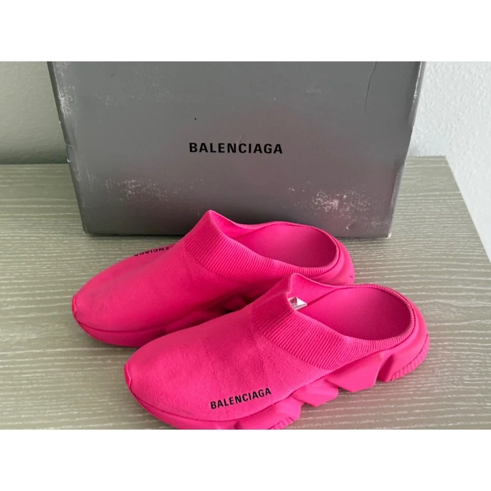 Balenciaga Speed Mule Sneakers Neon Pink 38EU 8US‎ Preowned